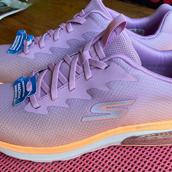 Skechers Lavender and Peach Athletic Shoes - Picture 3 of 6